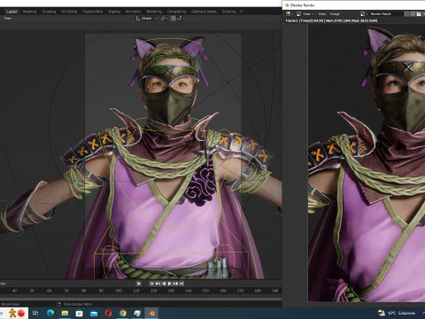 Amelia - Boho Gypsy Chic 3D Model