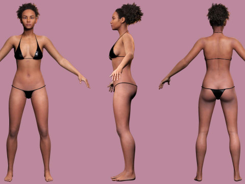 Kali - Afro Essence Realistic female 3D 모델