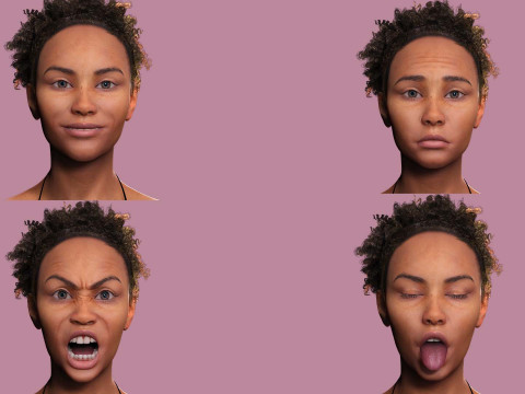 Kali - Afro Essence Realistic female 3D 모델