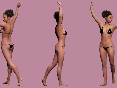 Kali - Afro Essence Realistic female 3D 모델