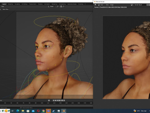 Kali - Afro Essence Realistic female 3D 모델