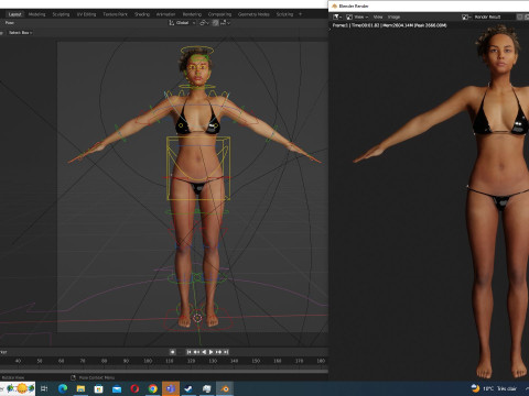 Kali - Afro Essence Realistic female 3D 모델