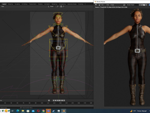 Kali - Jumpsuit Style 3Dモデル