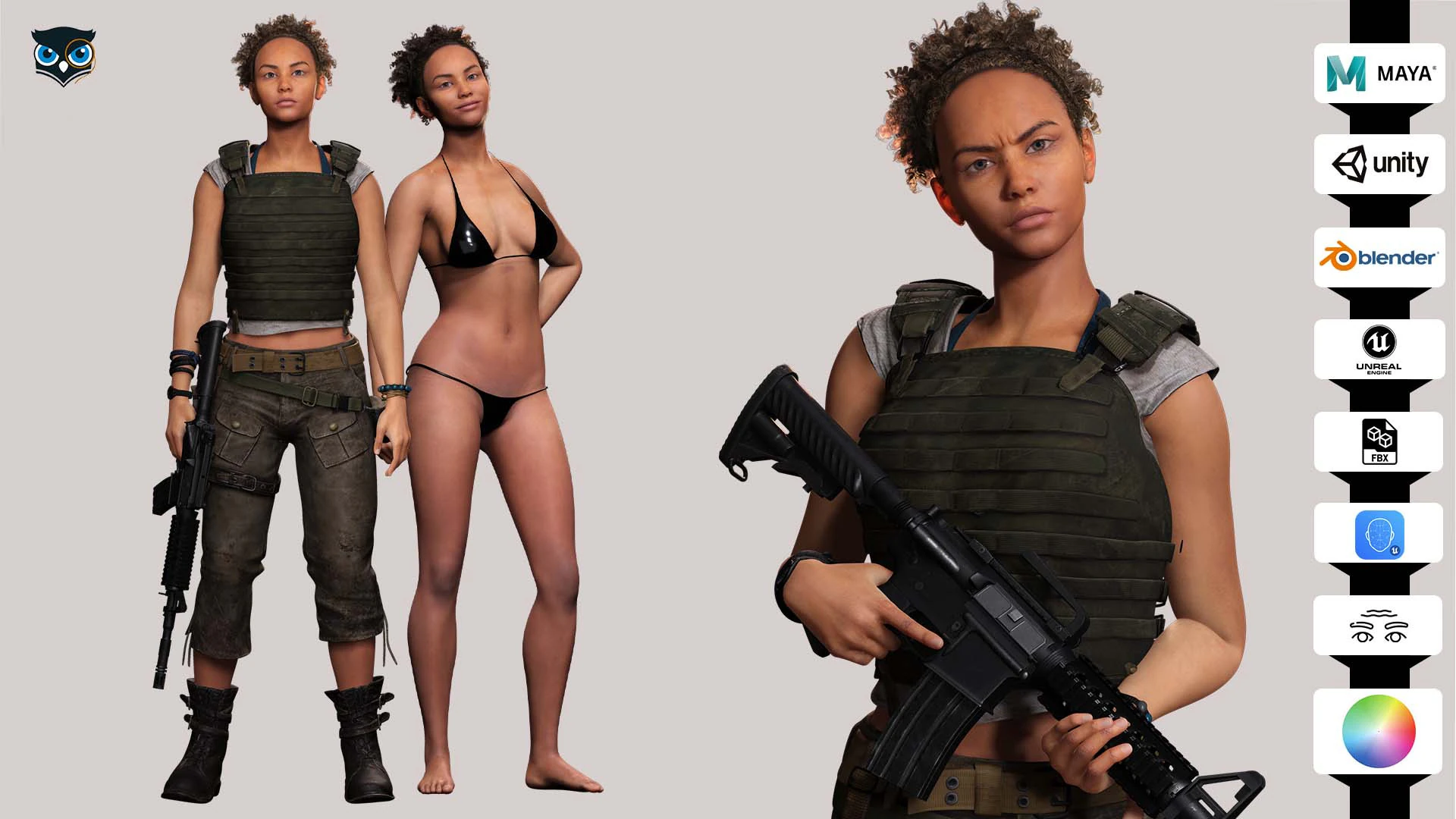 Kali - survival style 3D Model .c4d .max .obj .3ds .fbx .stl .blend 