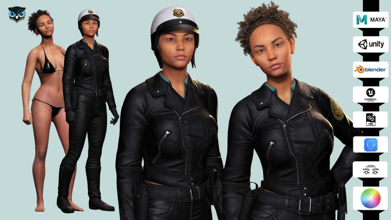 Kalii - Police Attire 3D मॉडल .c4d .max .obj .3ds .fbx .stl .blend