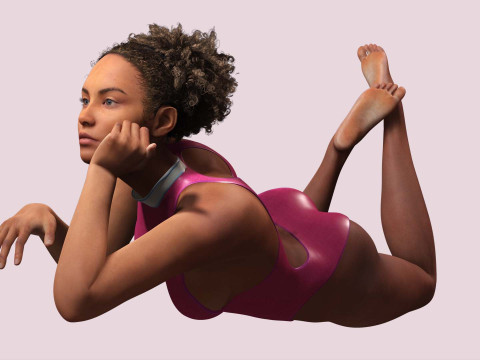 Kali - Pink Bikini Splash 3D Model