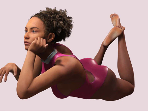Kali - Pink Bikini Splash 3D Model