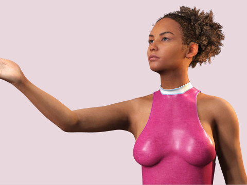 Kali - Pink Bikini Splash 3D Model