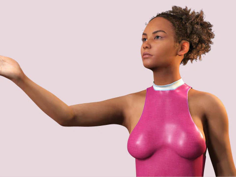 Kali - Pink Bikini Splash 3D Model