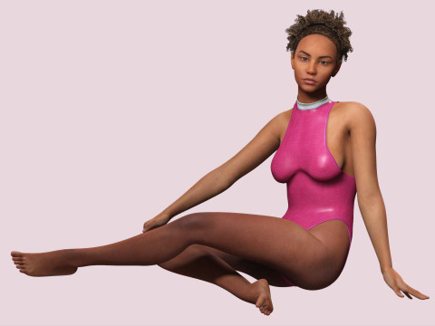 Kali - Pink Bikini Splash 3D Model
