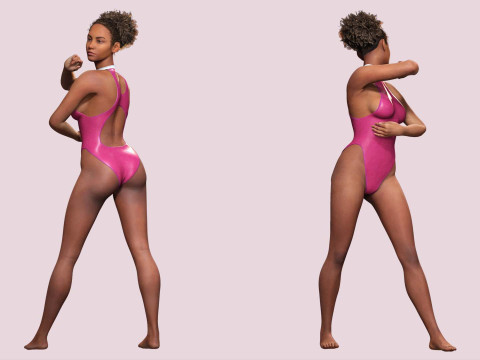 Kali - Pink Bikini Splash 3D Model