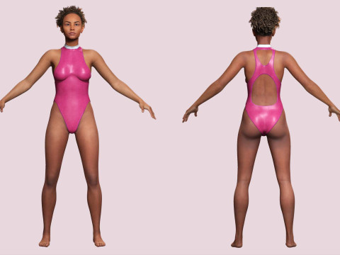 Kali - Pink Bikini Splash 3D Model