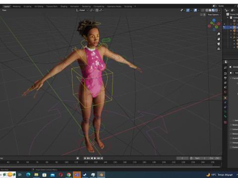 Kali - Pink Bikini Splash 3D Model