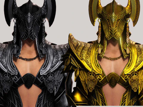 カーリー - 古代の神の鎧を備えた神の守護者 3Dモデル