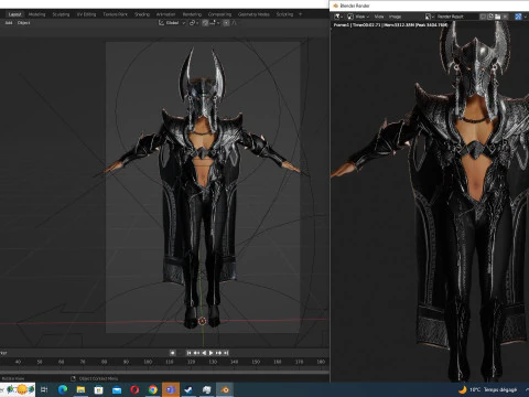 カーリー - 古代の神の鎧を備えた神の守護者 3Dモデル