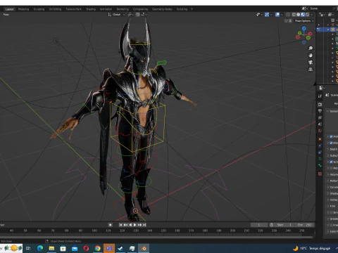 カーリー - 古代の神の鎧を備えた神の守護者 3Dモデル