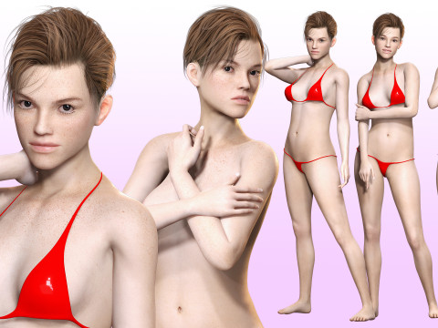 Ava - Realistic Woman Prefect Base Shape 3D Модель
