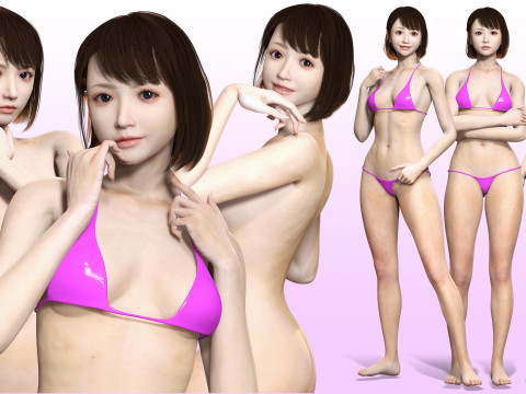 Rin - Realistic Asian Girl Hd 3D-Modell