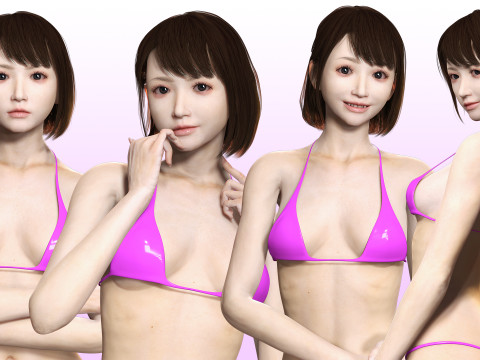 Rin - Realistic Asian Girl Hd 3D 模型