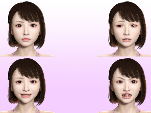 Rin - Realistic Asian Girl Hd 3D 模型