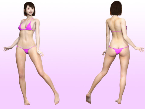 Rin - Realistic Asian Girl Hd 3D 模型