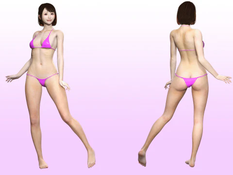 Rin - Fille asiatique r&eacute;aliste Hd Modèle 3D