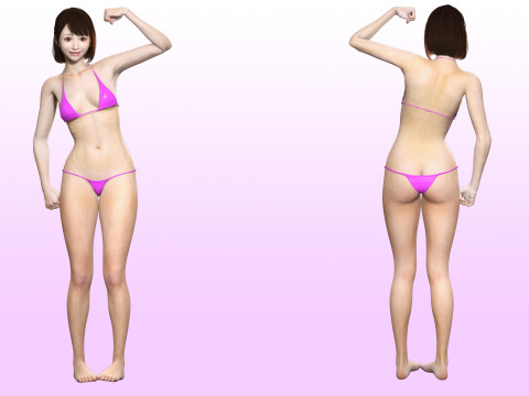 Rin - Realistic Asian Girl Hd 3D 模型