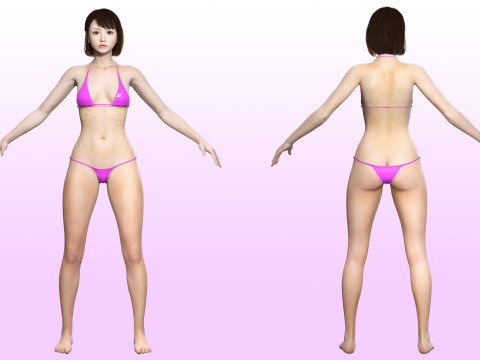 Rin - Realistic Asian Girl Hd 3D 模型