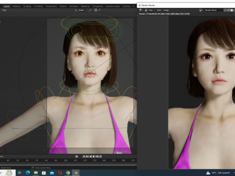 Rin - Realistic Asian Girl Hd 3D 模型