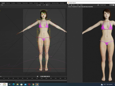 Rin - Realistic Asian Girl Hd 3D 模型