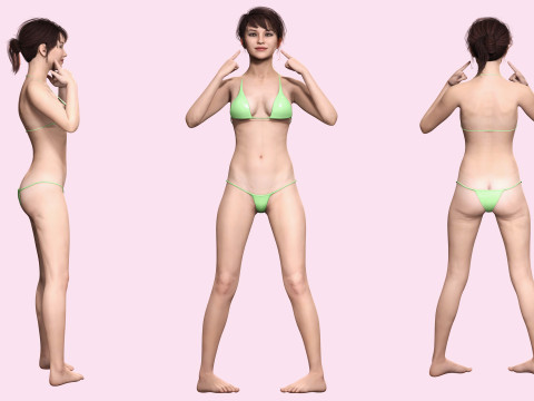 Nora - Girl In Bikini Model 3D