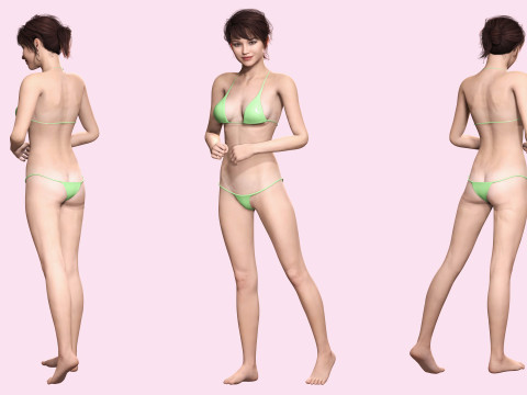 Nora - Girl In Bikini Model 3D