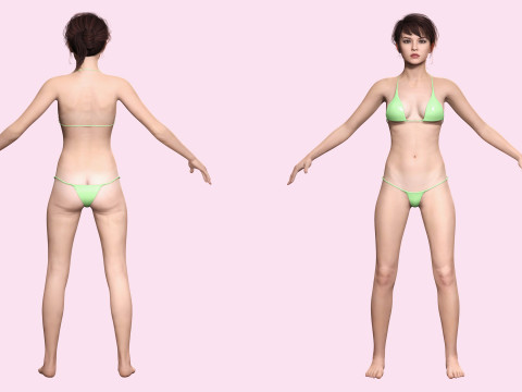 Nora - Girl In Bikini Model 3D
