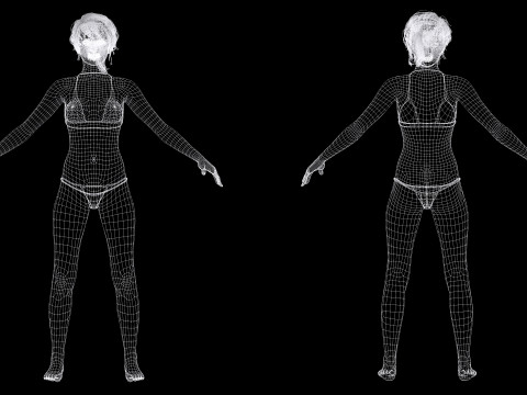 Nora - Girl In Bikini Model 3D