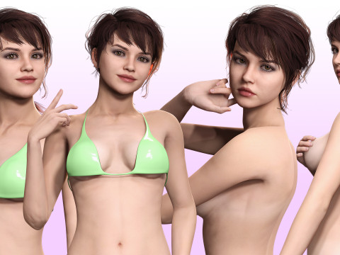 Nora - Girl In Bikini Model 3D