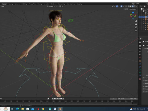 Nora - Girl In Bikini Model 3D