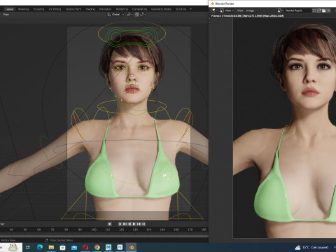 Nora - Girl In Bikini Model 3D