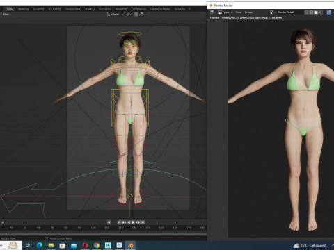 Nora - Girl In Bikini Model 3D