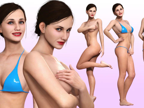 फराह-यथार्थवादी मध्य युग की महिलाएं 3D मॉडल