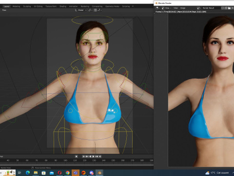 Farah -Realistic Middle Age Women Model 3D