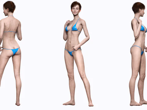 Mariya - Realistic Skinny Woman Base Mesh 3D Model