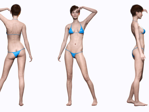 Mariya - Realistic Skinny Woman Base Mesh Modelo 3D