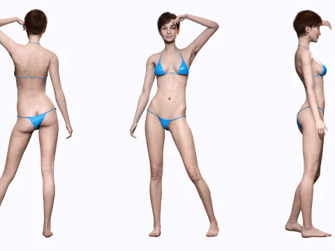 Mariya - Realistic Skinny Woman Base Mesh 3D Model