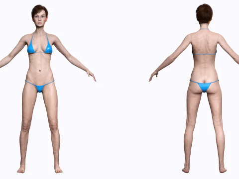 Mariya - Realistic Skinny Woman Base Mesh 3D Model