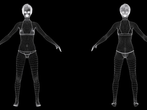 Mariya - Realistic Skinny Woman Base Mesh Modelo 3D