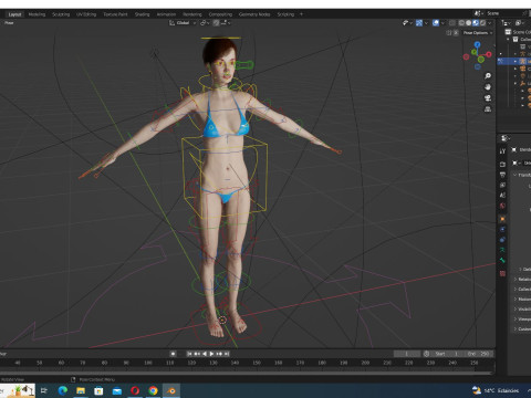 Mariya - Realistic Skinny Woman Base Mesh Modelo 3D