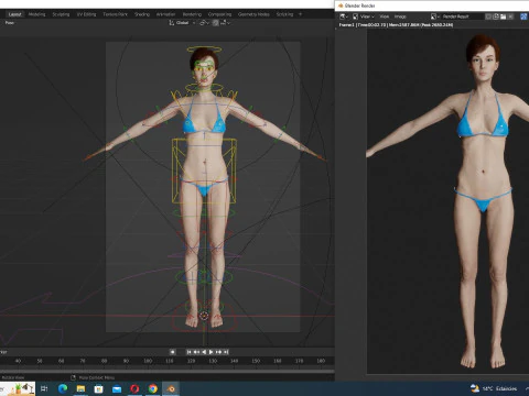 Mariya - Realistic Skinny Woman Base Mesh 3D Model