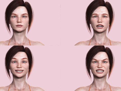 Arij - Realistic Red Head Woman Freckles Model 3D