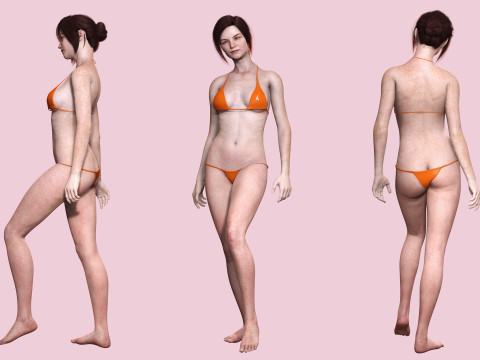 Arij - Realistic Red Head Woman Freckles Model 3D