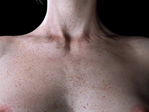 Arij - Realistic Red Head Woman Freckles Model 3D